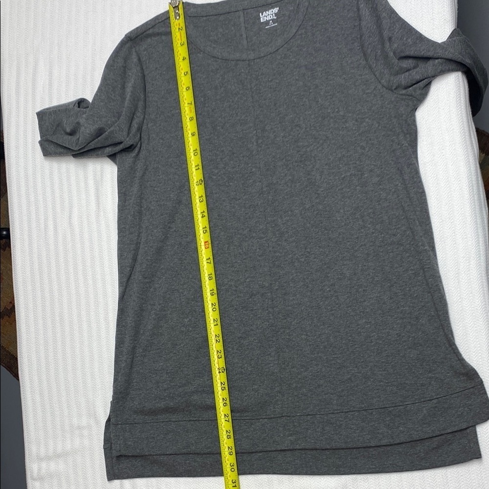 Lands’ End Oversized Tunic Long Sleeve Crewneck | Heather Gray Casual Top Size M - Picture 12 of 12